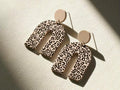 Boho-chic leopard print dangle earrings
