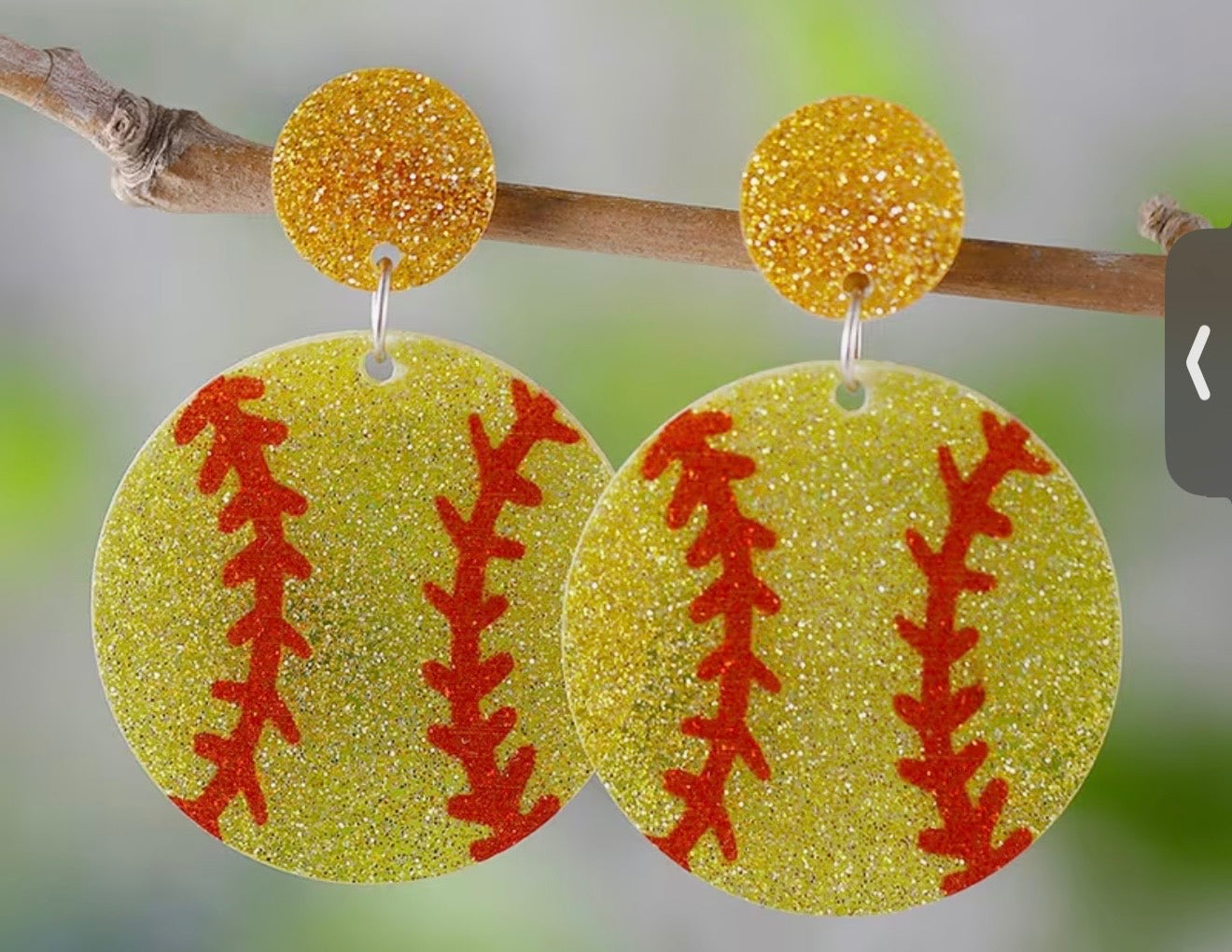 Softball drop earrings